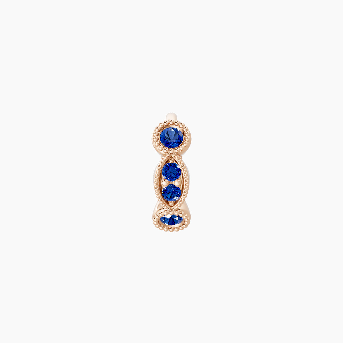 Camilla | 18k Rose Gold 5 mm Sapphire Hoop Piercing