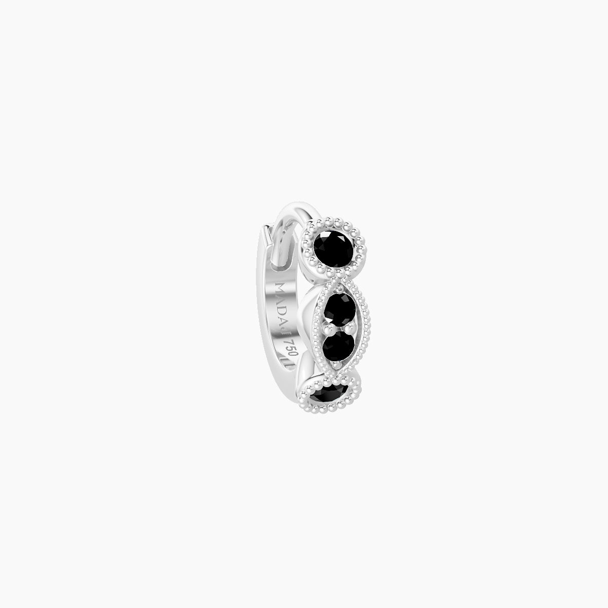 Camilla | 18k White Gold 5 mm Black Diamond Hoop Piercing
