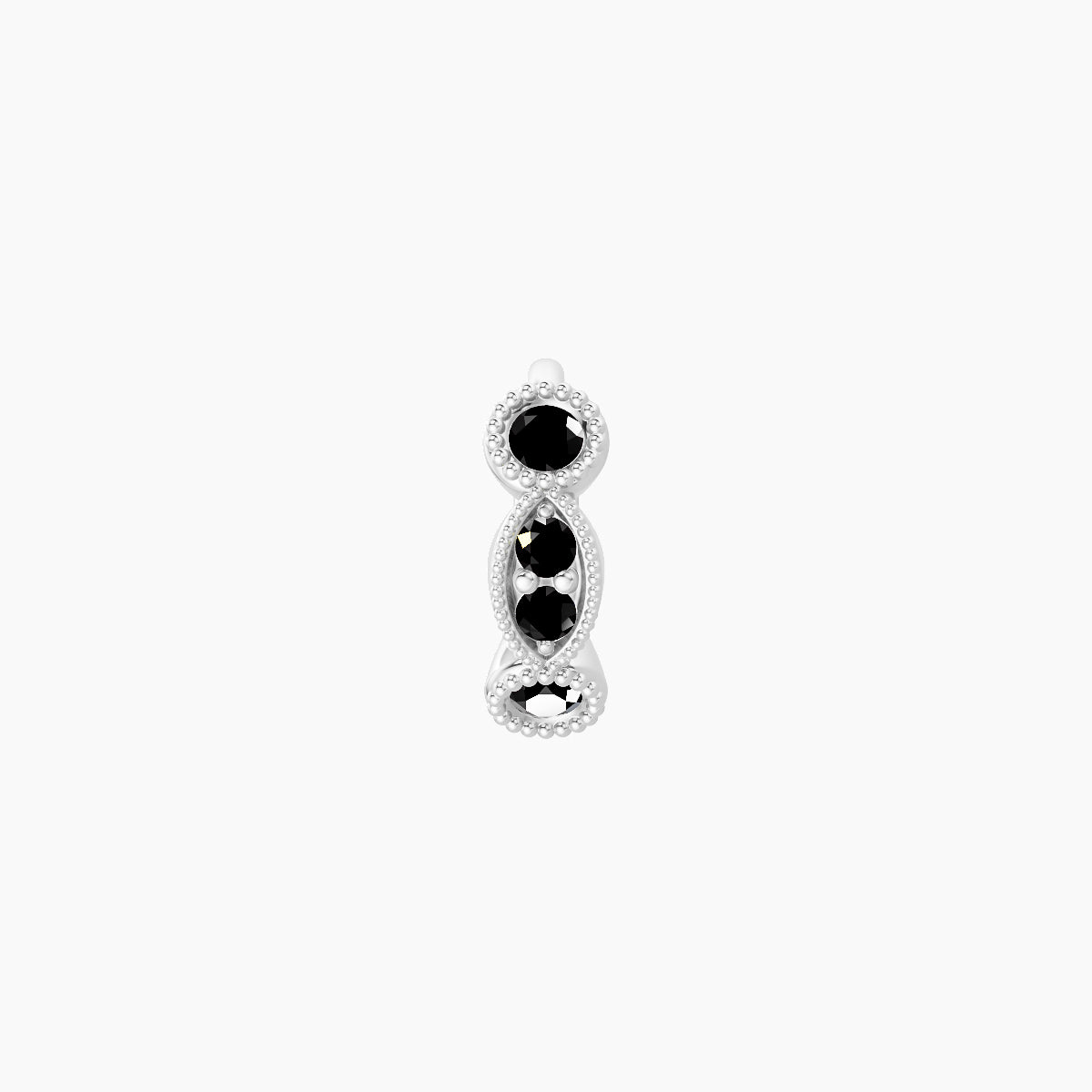 Camilla | 18k White Gold 5 mm Black Diamond Hoop Piercing