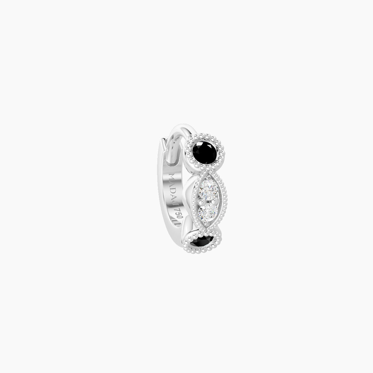 Camilla | 18k White Gold 5 mm Black Diamond & Diamond Hoop Piercing