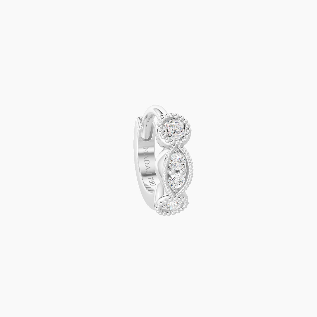 Camilla | 18k White Gold 5 mm Diamond Hoop Piercing