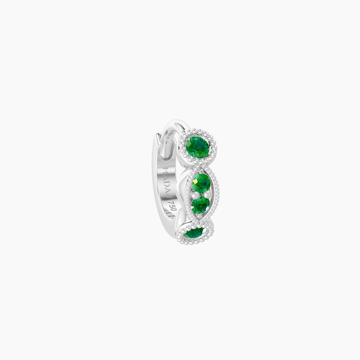 Camilla | 18k White Gold 5 mm Emerald Hoop Piercing