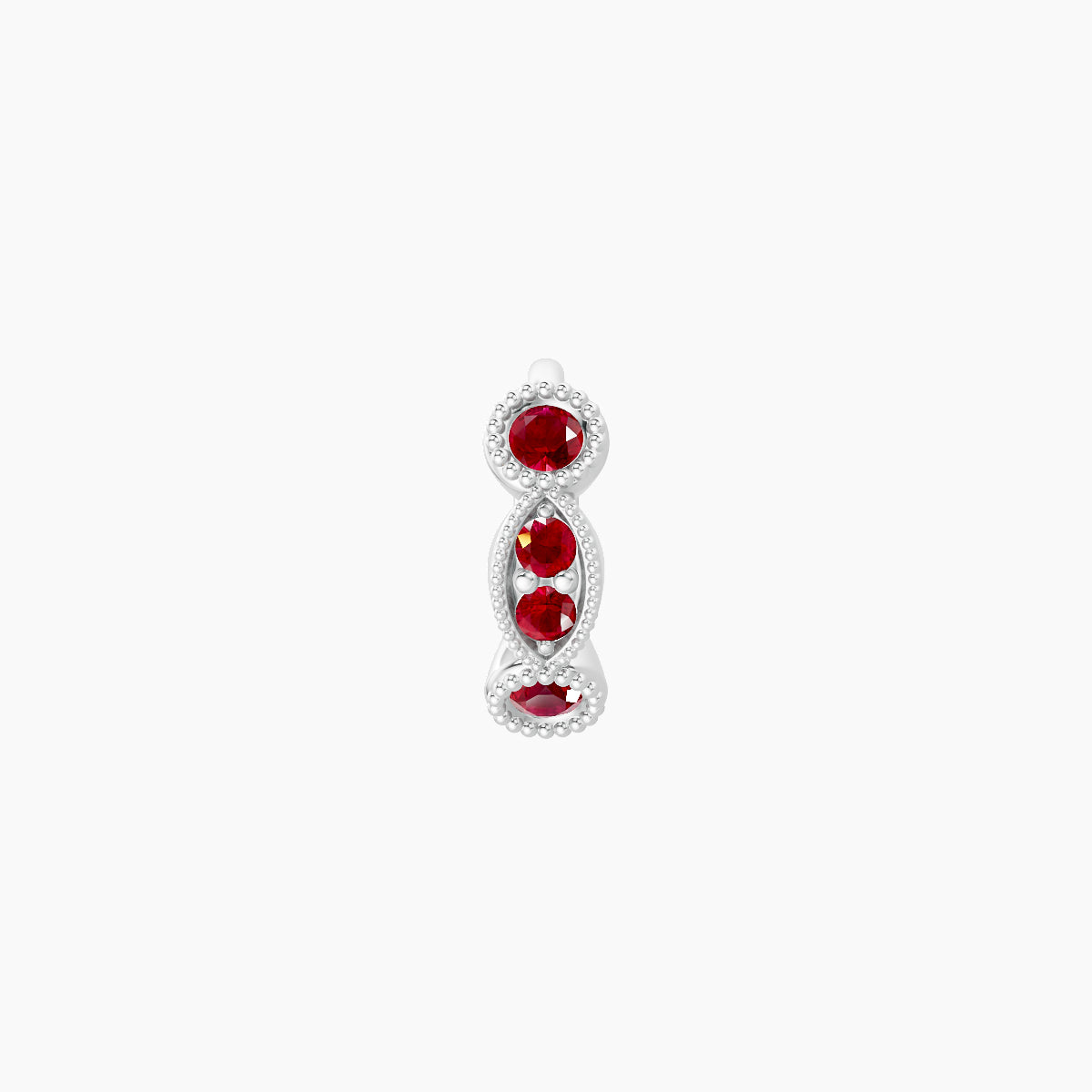 Camilla | 18k White Gold 5 mm Ruby Hoop Piercing