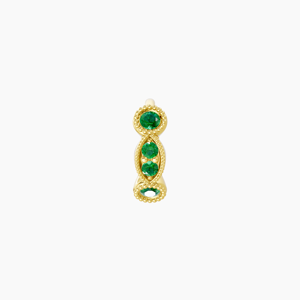 Camilla | 18k Yellow Gold 5 mm Emerald Hoop Piercing
