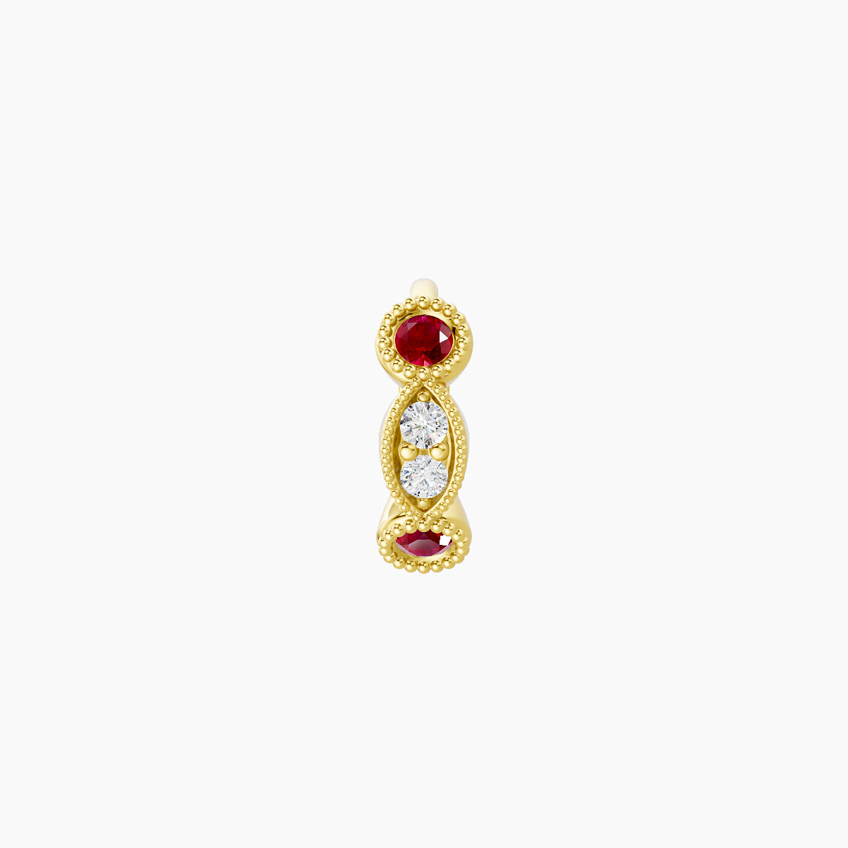 Camilla | 18k Yellow Gold 5 mm Ruby & Diamond Hoop Piercing