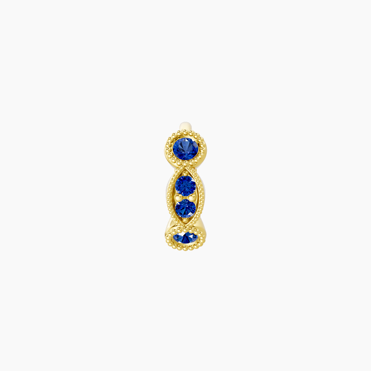 Camilla | 18k Yellow Gold 5 mm Sapphire Hoop Piercing