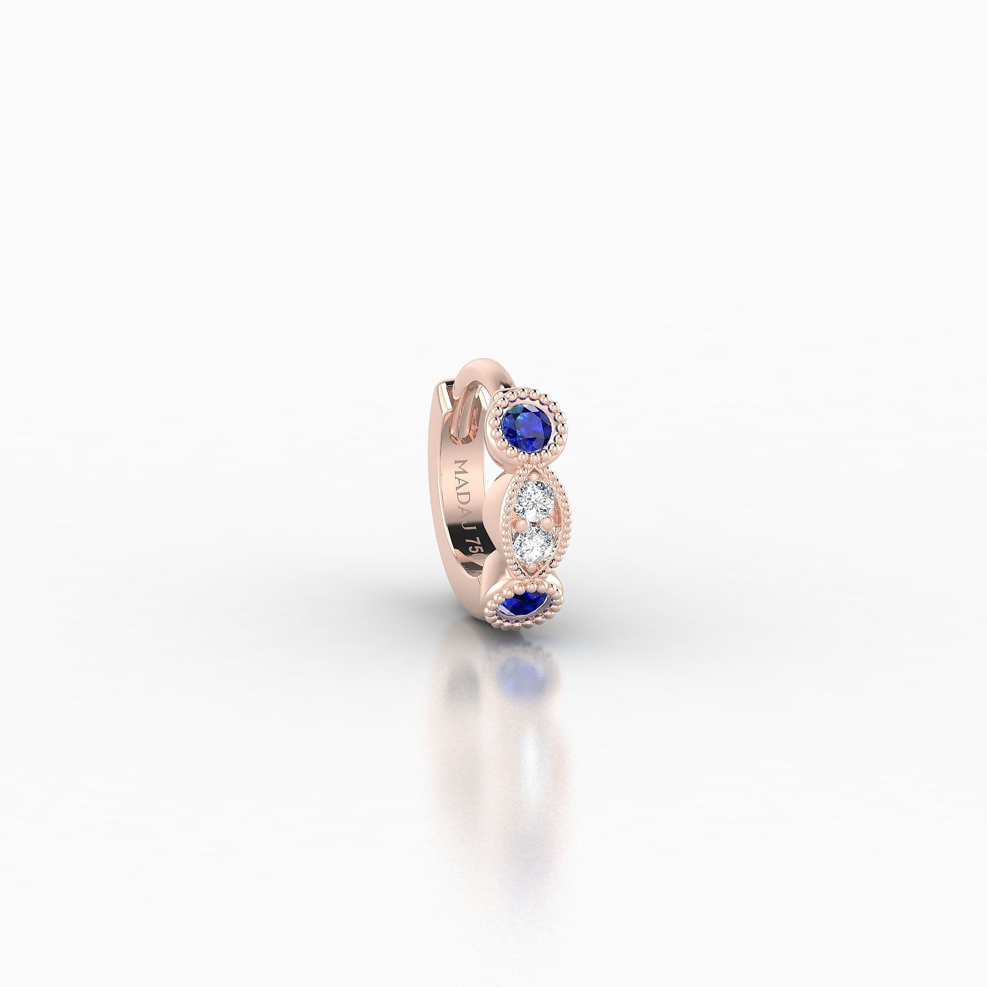 Camilla | 18k Rose Gold 5 mm Sapphire & Diamond Hoop Piercing