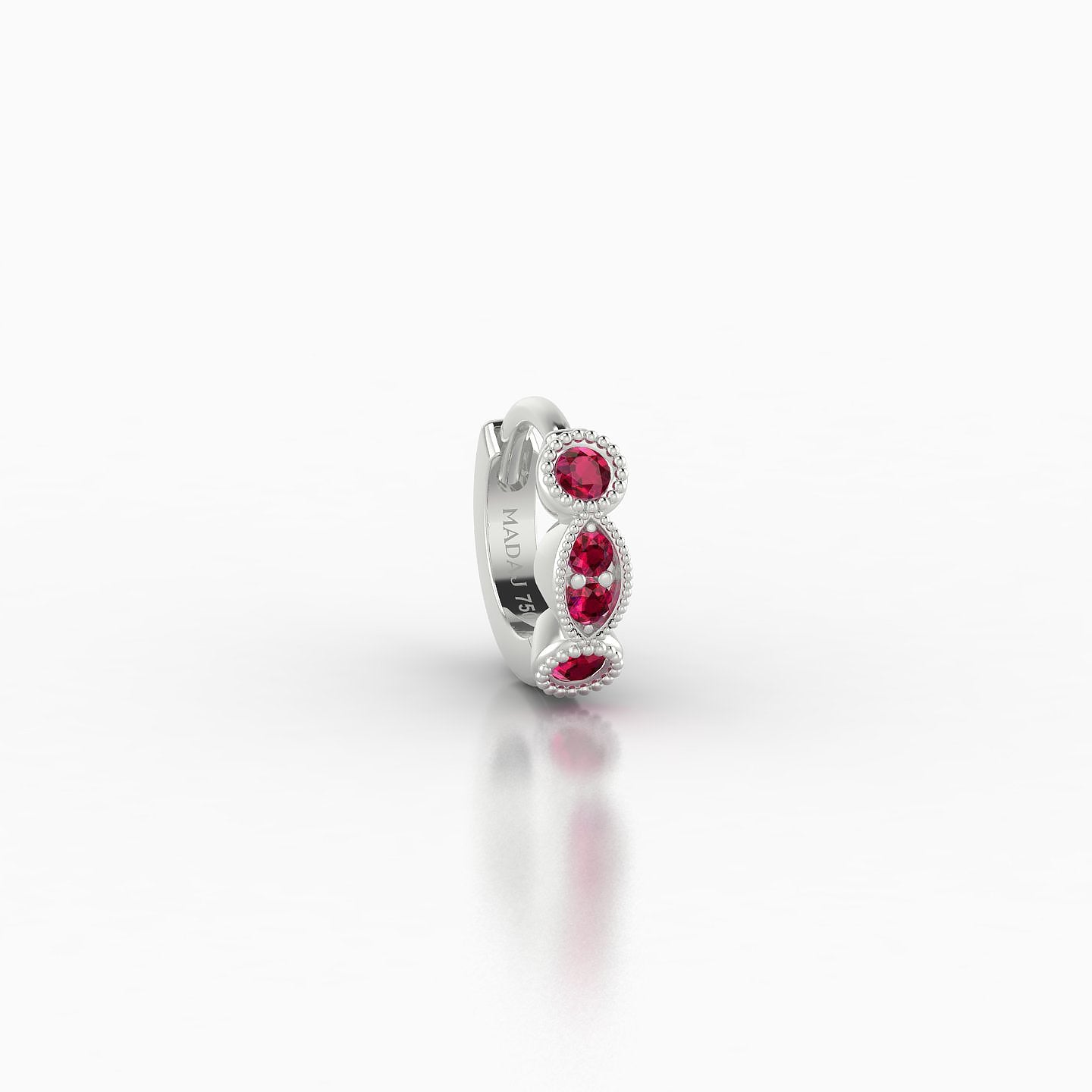 Camilla | 18k White Gold 5 mm Ruby Hoop Piercing