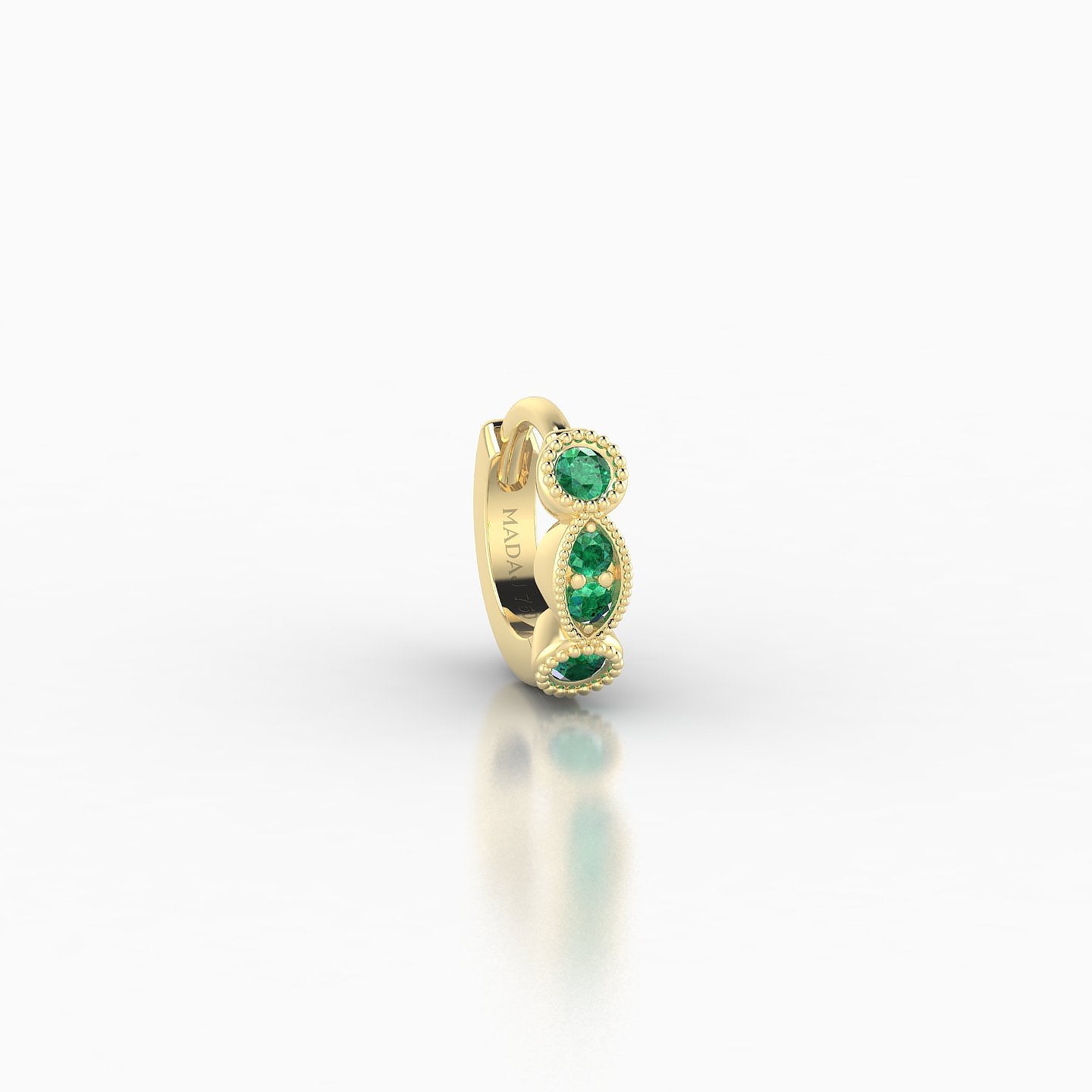 Camilla | 18k Yellow Gold 5 mm Emerald Hoop Piercing