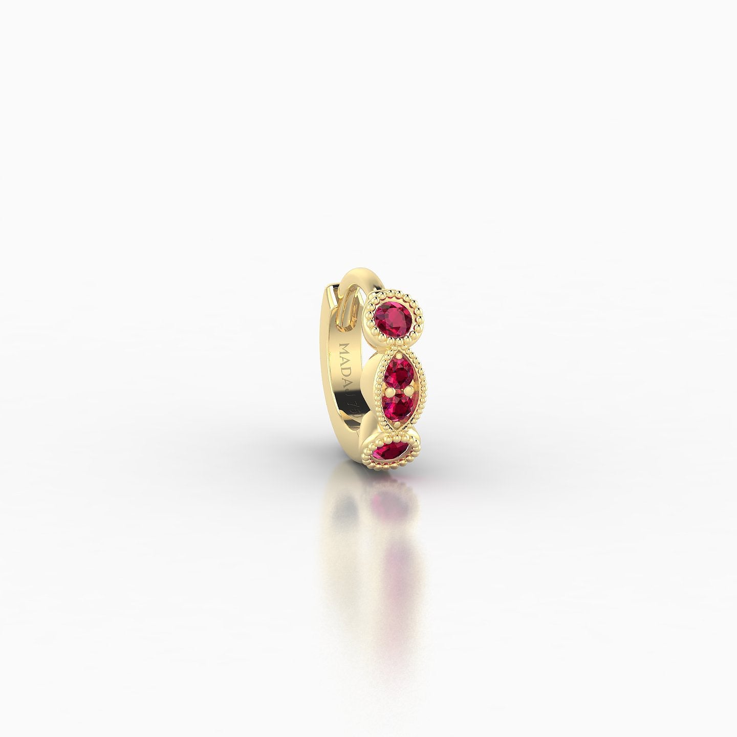 Camilla | 18k Yellow Gold 5 mm Ruby Hoop Piercing