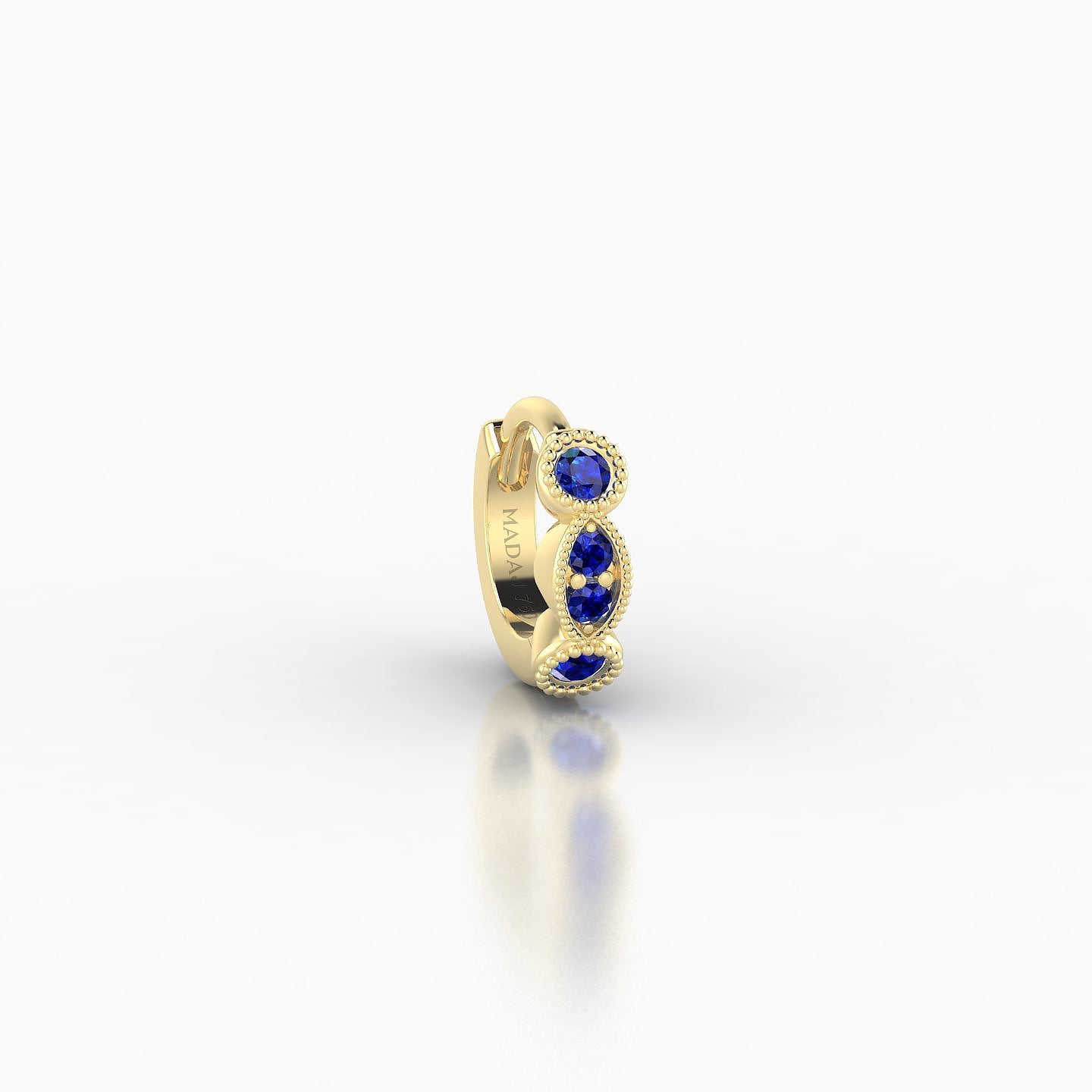 Camilla | 18k Yellow Gold 5 mm Sapphire Hoop Piercing