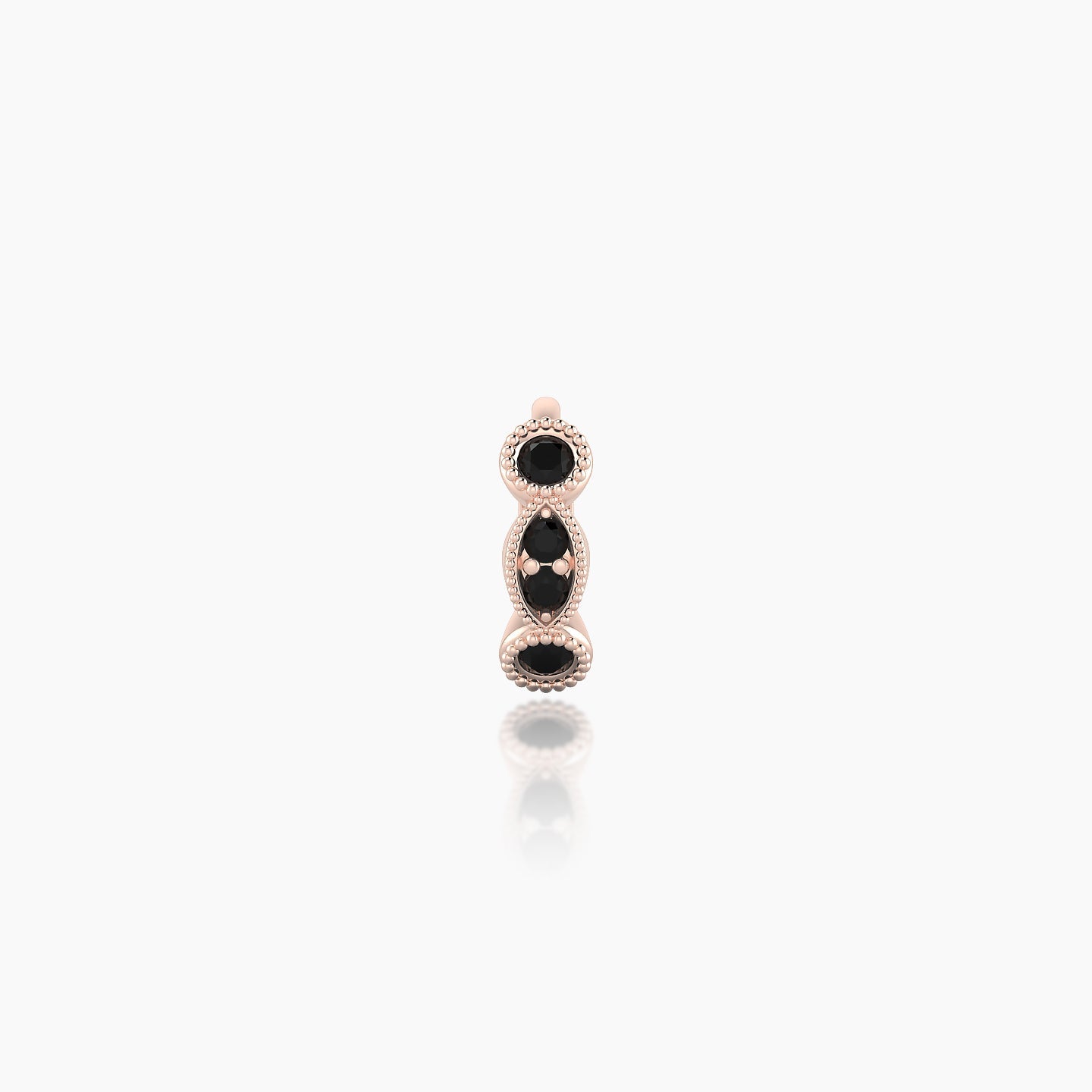 Camilla | 18k Rose Gold 5 mm Black Diamond Hoop Piercing