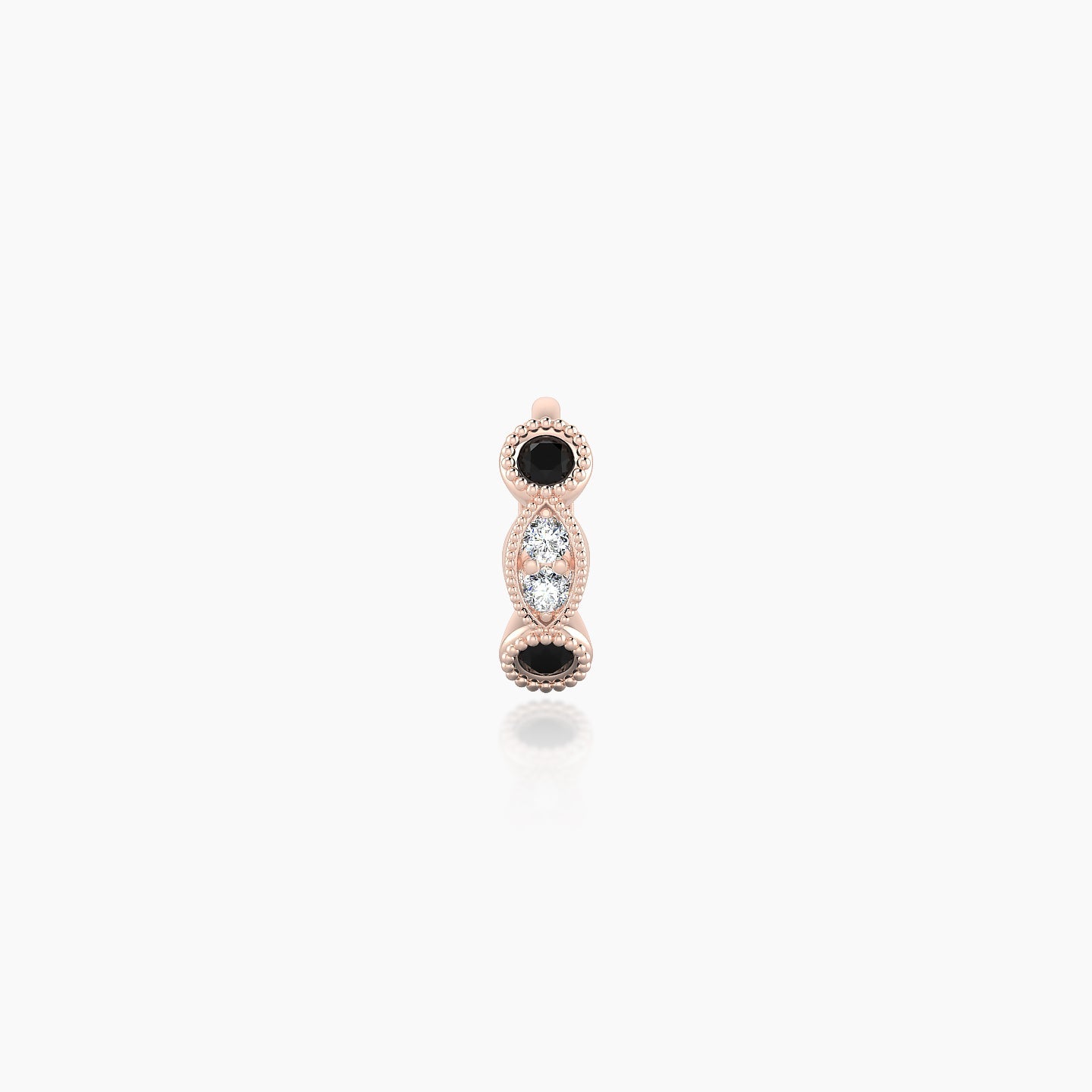 Camilla | 18k Rose Gold 5 mm Black Diamond & Diamond Hoop Piercing