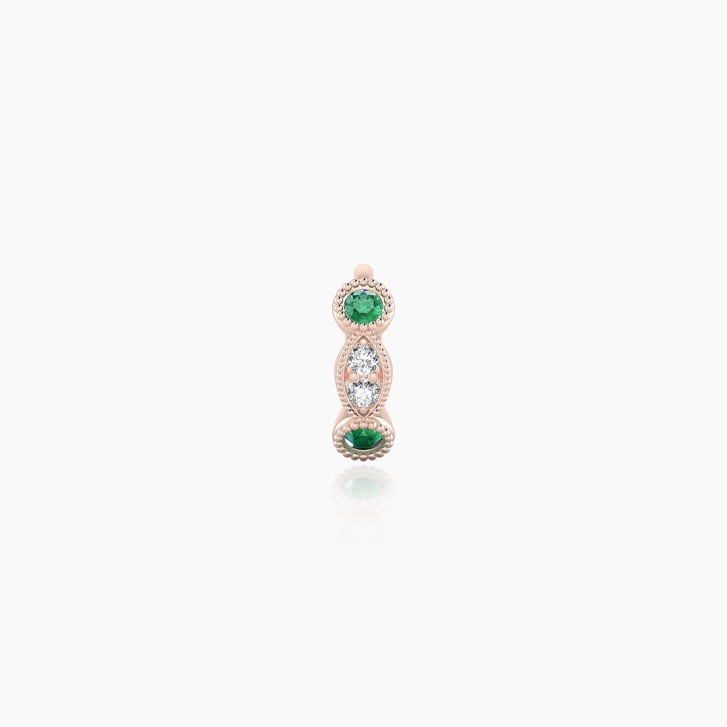 Camilla | 18k Rose Gold 5 mm Emerald & Diamond Hoop Piercing