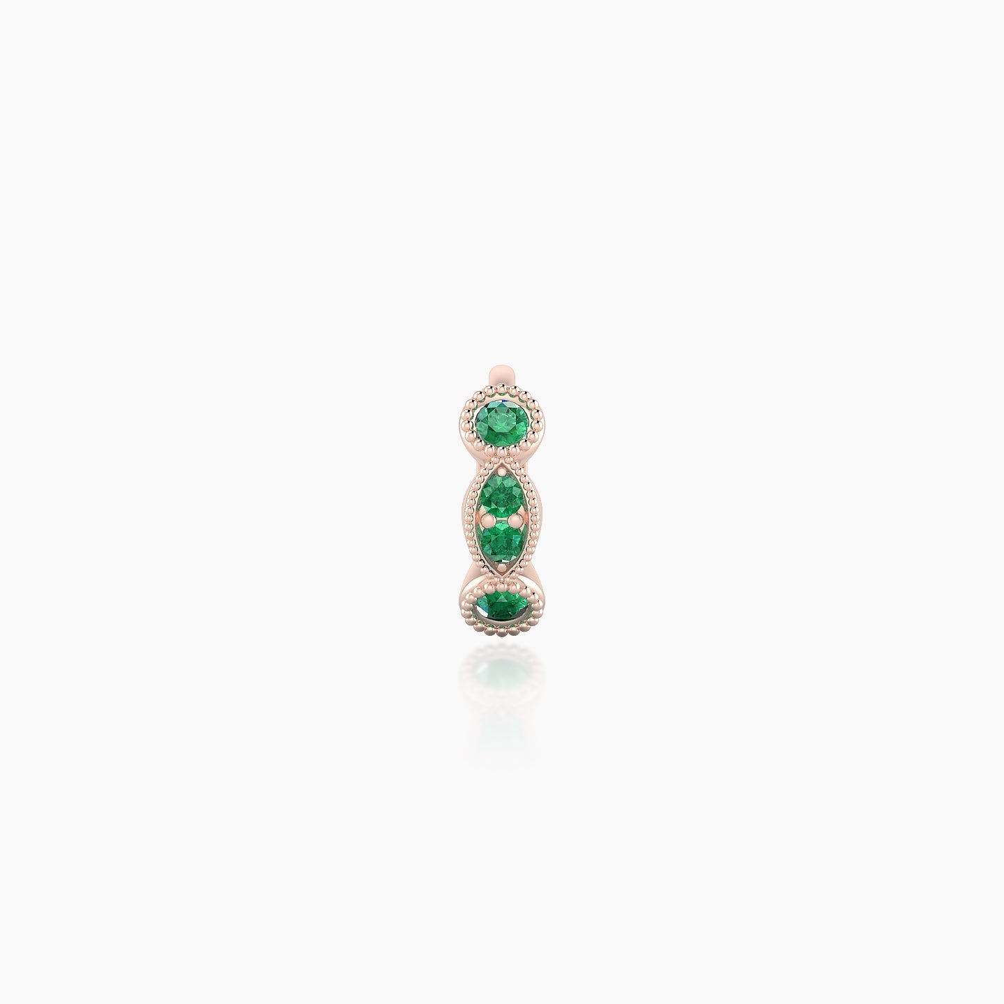 Camilla | 18k Rose Gold 5 mm Emerald Hoop Piercing