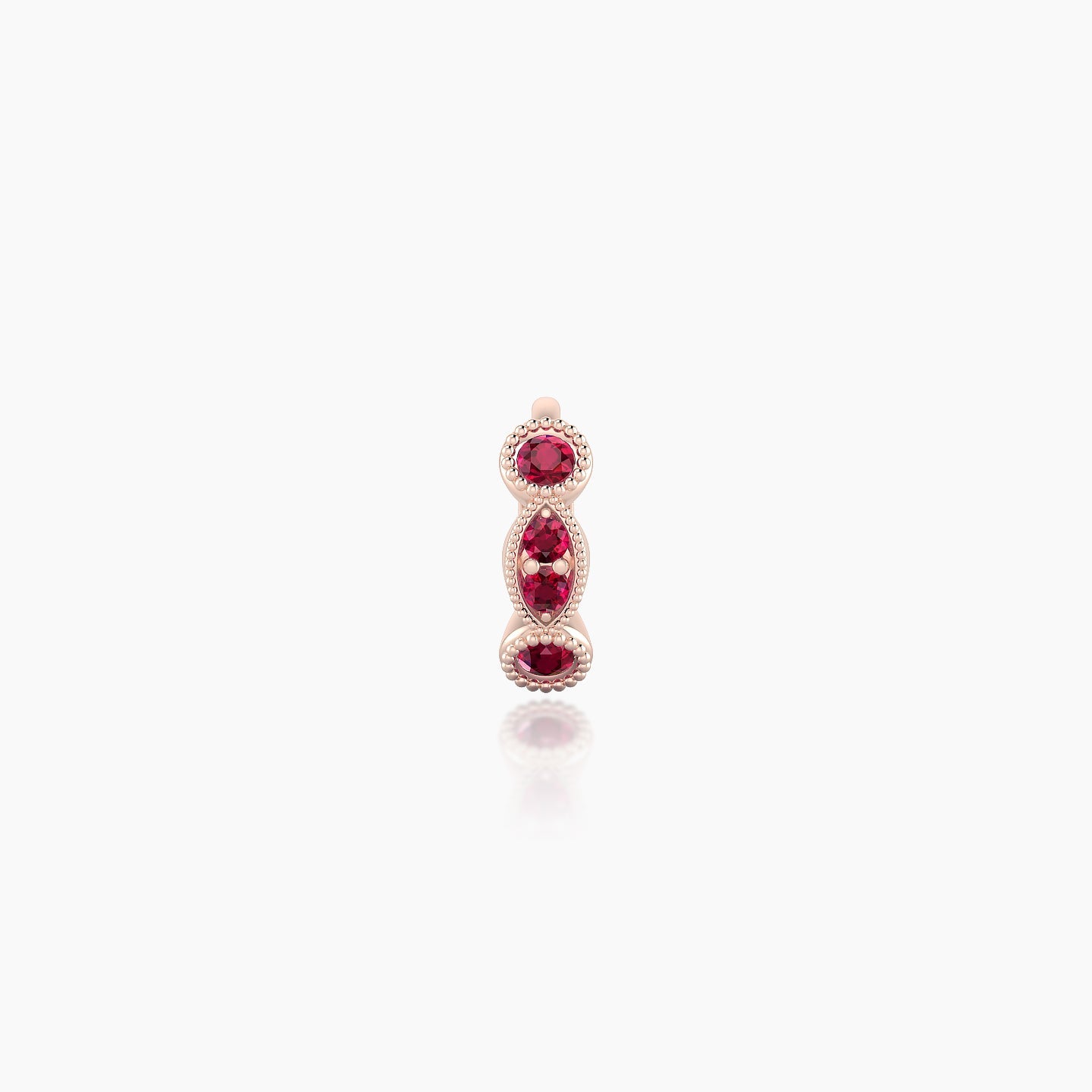 Camilla | 18k Rose Gold 5 mm Ruby Hoop Piercing