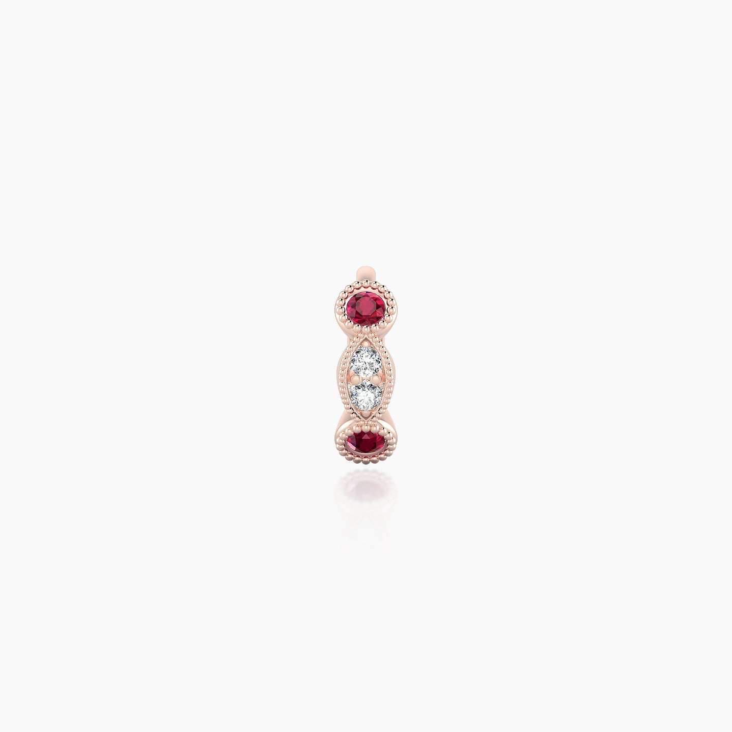 Camilla | 18k Rose Gold 5 mm Ruby & Diamond Hoop Piercing