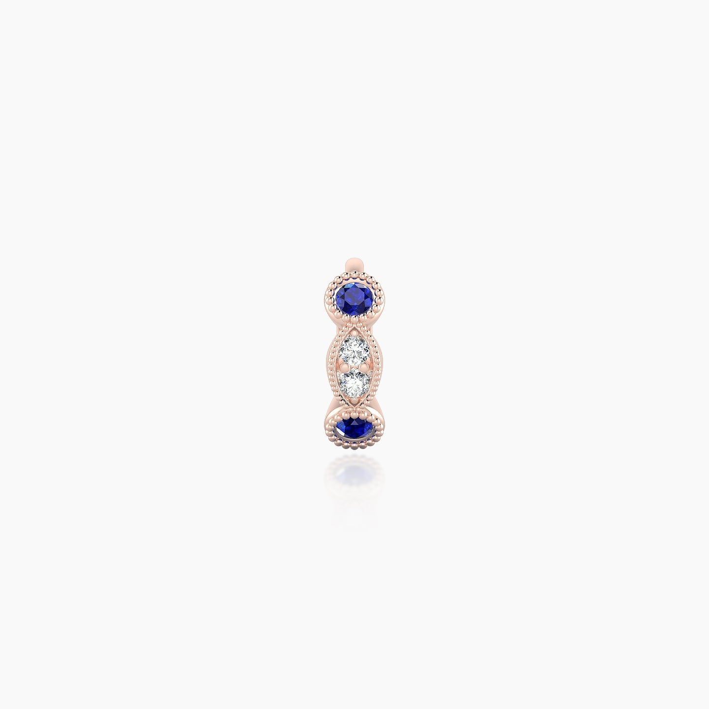 Camilla | 18k Rose Gold 5 mm Sapphire & Diamond Hoop Piercing