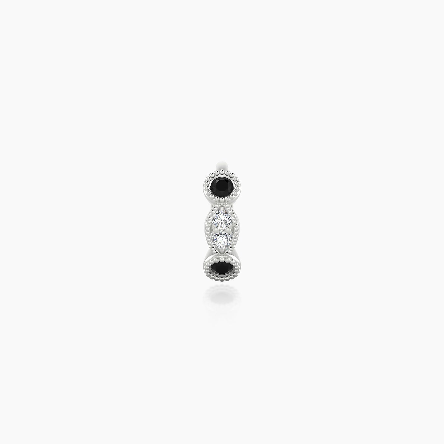 Camilla | 18k White Gold 5 mm Black Diamond & Diamond Hoop Piercing