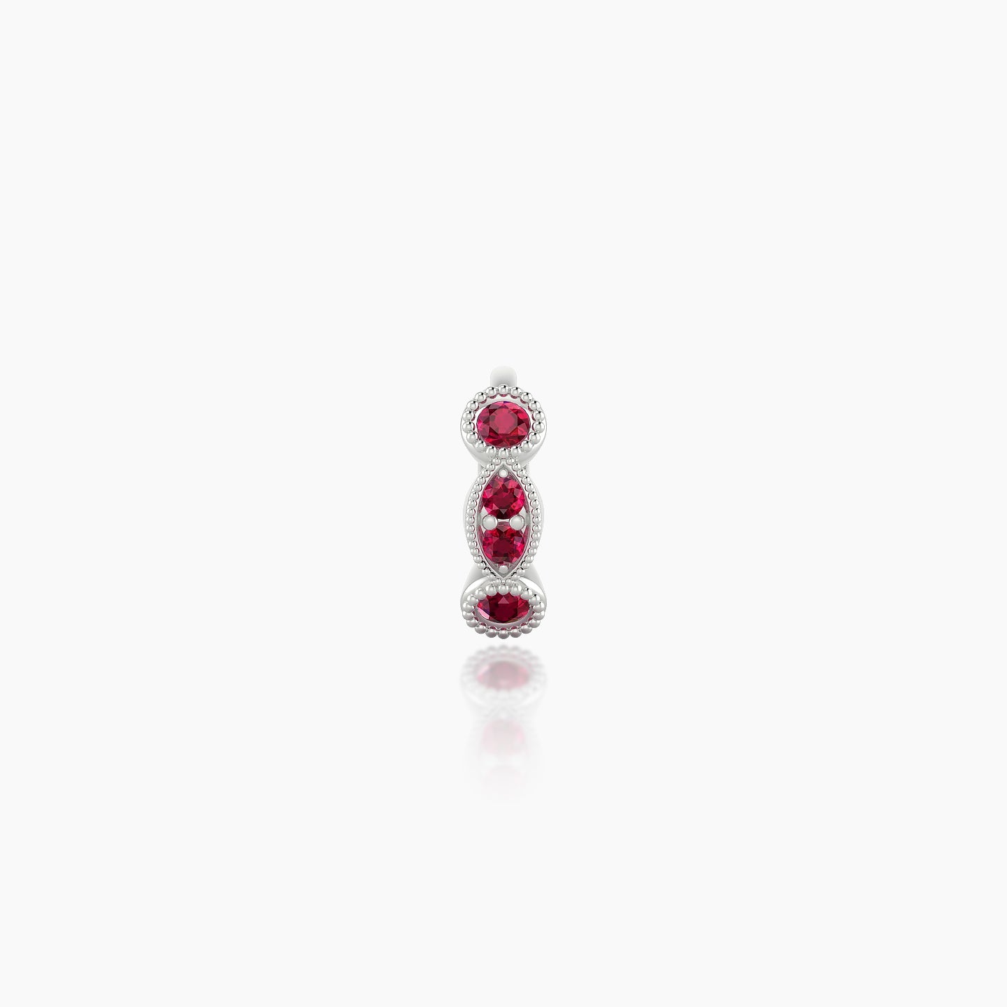 Camilla | 18k White Gold 5 mm Ruby Hoop Piercing