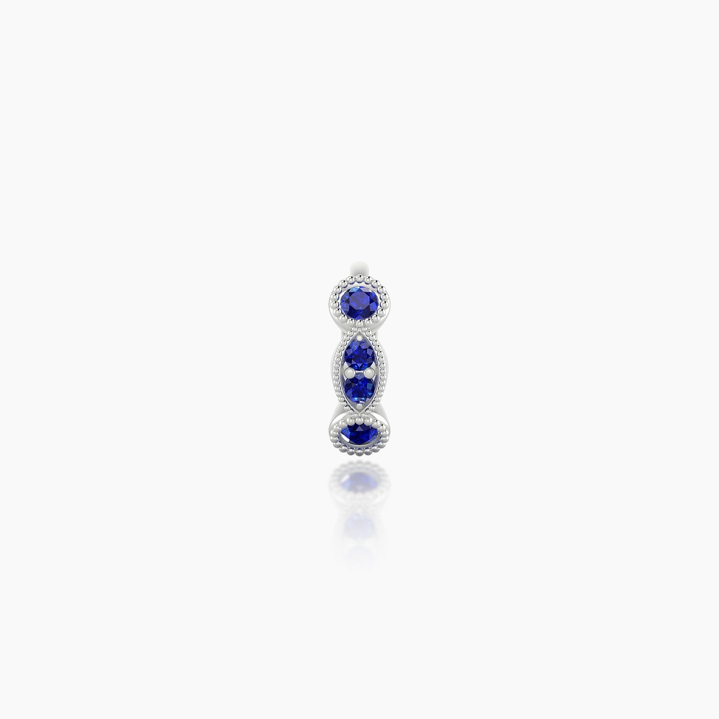 Camilla | 18k White Gold 5 mm Sapphire Hoop Piercing