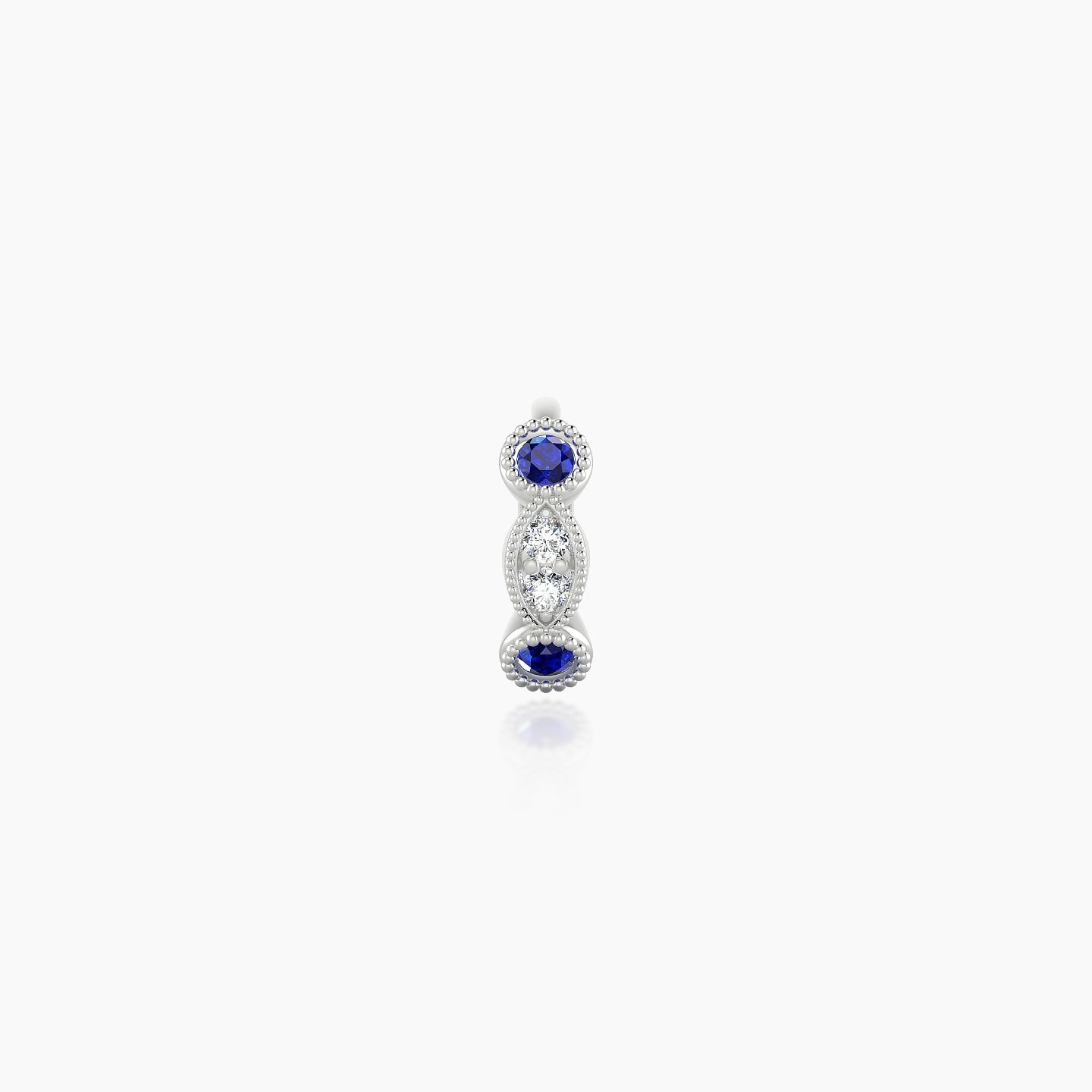 Camilla | 18k White Gold 5 mm Sapphire & Diamond Hoop Piercing