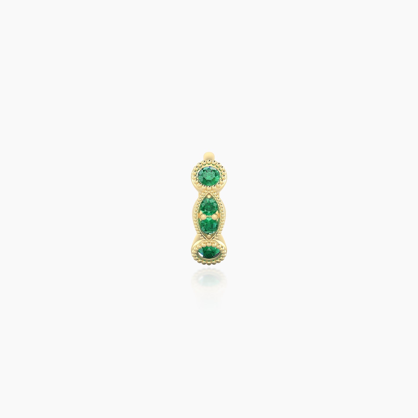 Camilla | 18k Yellow Gold 5 mm Emerald Hoop Piercing