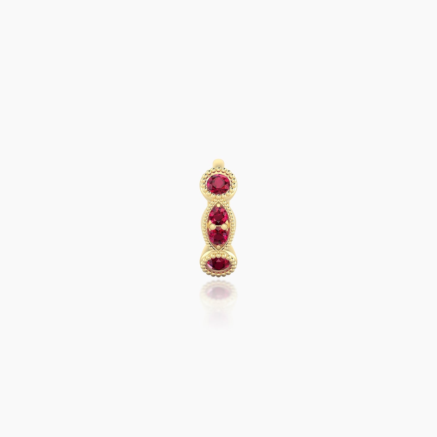 Camilla | 18k Yellow Gold 5 mm Ruby Hoop Piercing