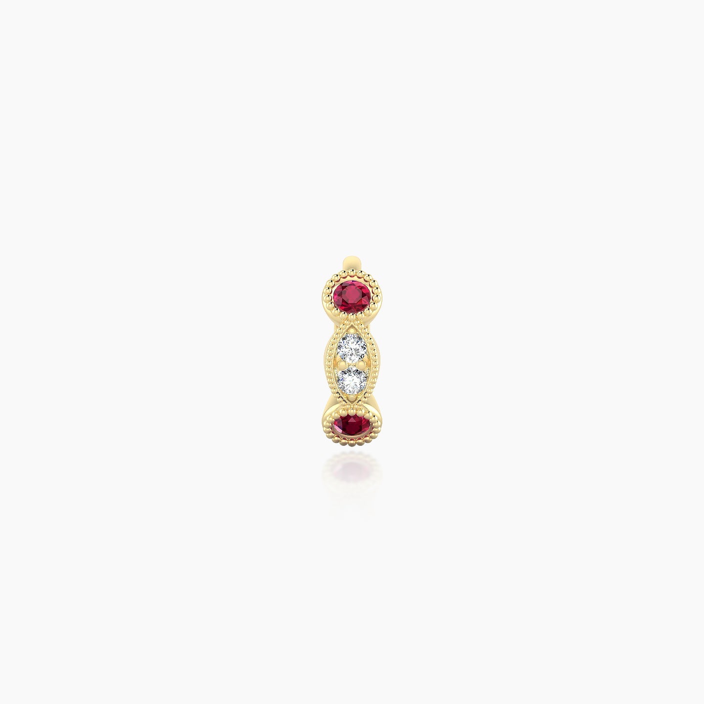 Camilla | 18k Yellow Gold 5 mm Ruby & Diamond Hoop Piercing