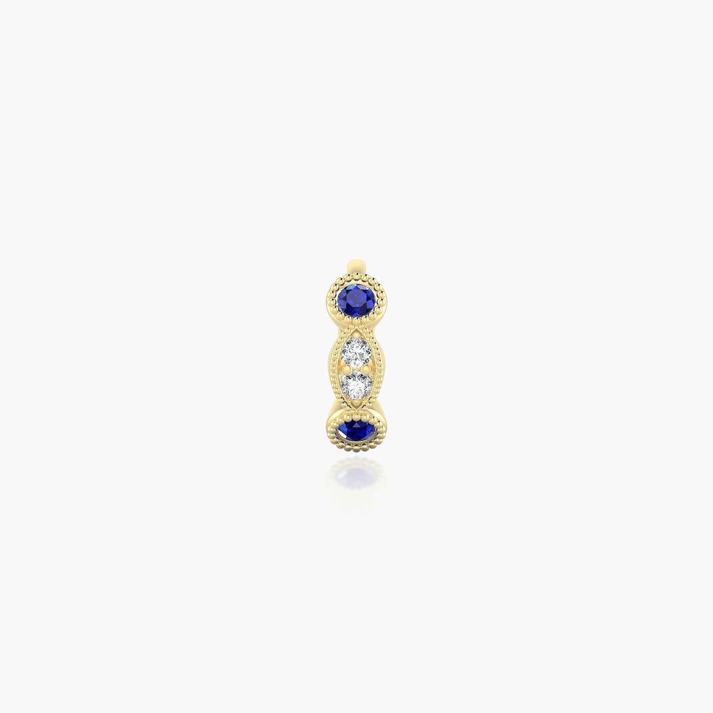 Camilla | 18k Yellow Gold 5 mm Sapphire & Diamond Hoop Piercing