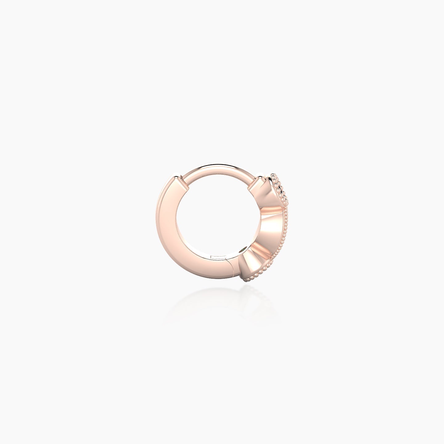 Camilla | 18k Rose Gold 5 mm Emerald Hoop Piercing