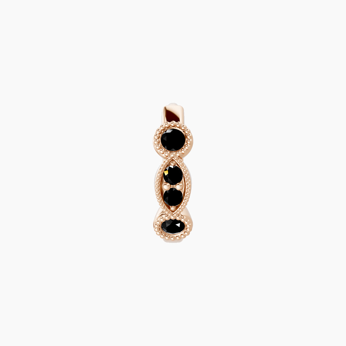Camilla | 18k Rose Gold 6.5 mm Black Diamond Hoop Piercing