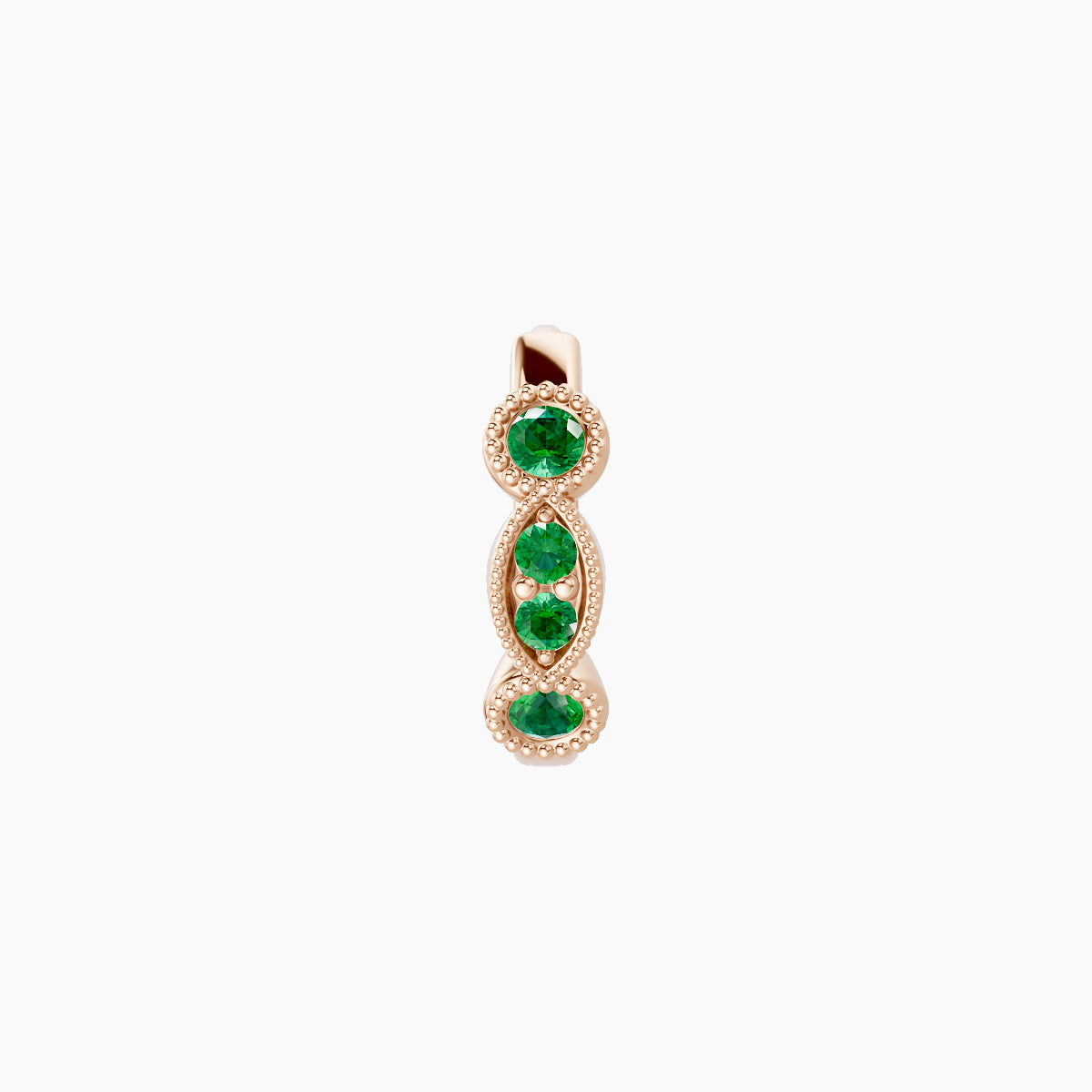 Camilla | 18k Rose Gold 6.5 mm Emerald Hoop Piercing