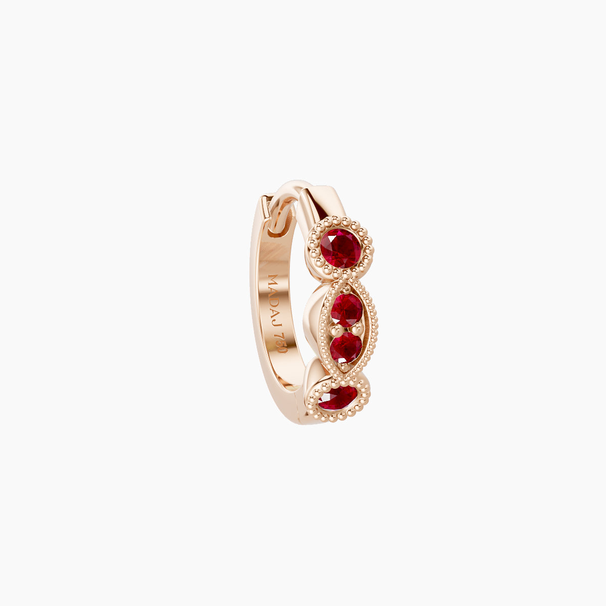 Camilla | 18k Rose Gold 6.5 mm Ruby Hoop Piercing