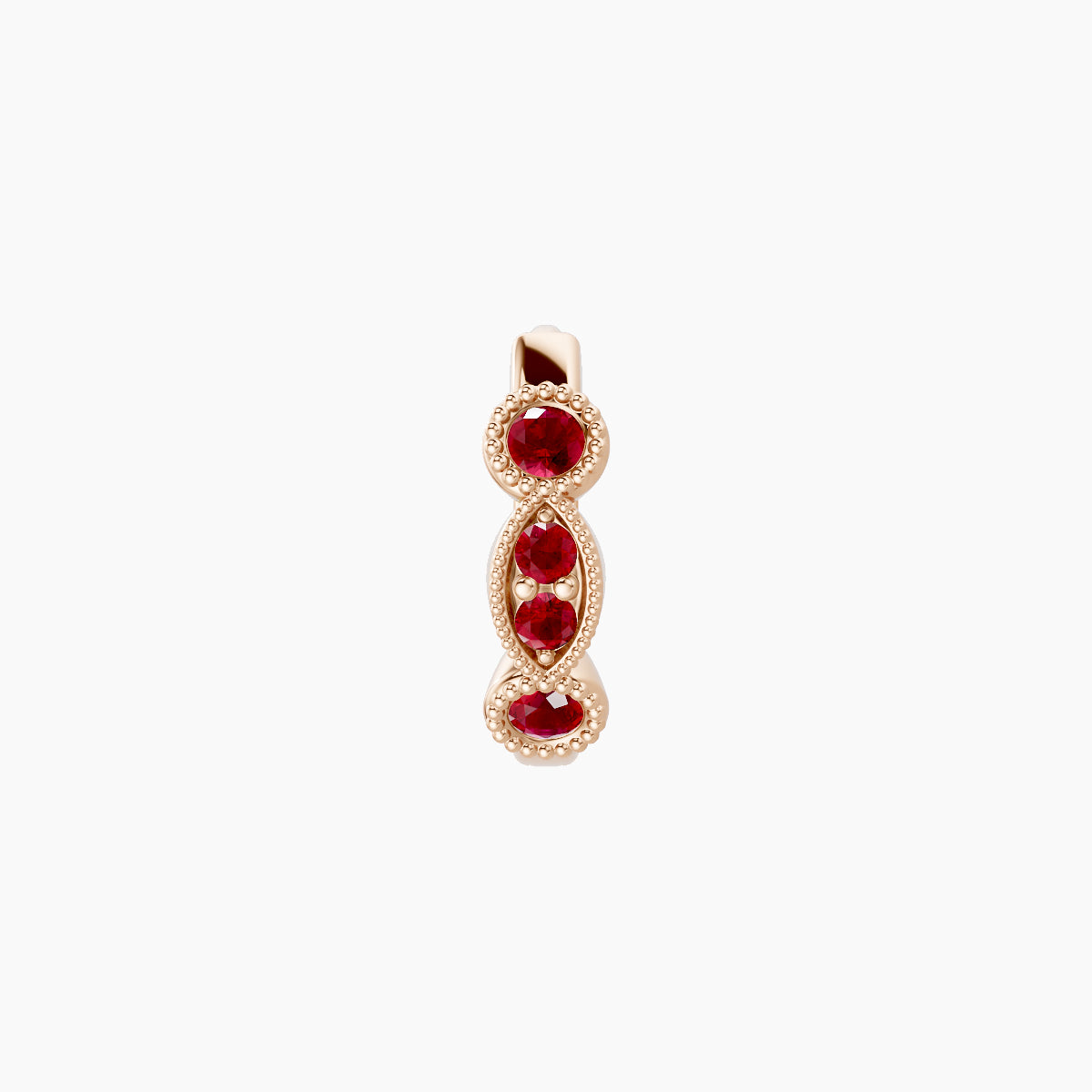 Camilla | 18k Rose Gold 6.5 mm Ruby Hoop Piercing