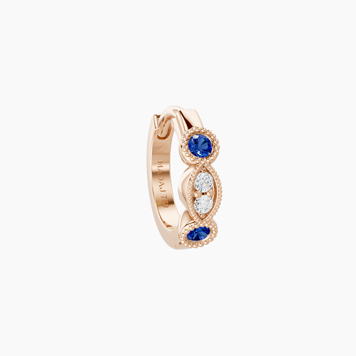 Camilla | 18k Rose Gold 6.5 mm Sapphire & Diamond Hoop Piercing