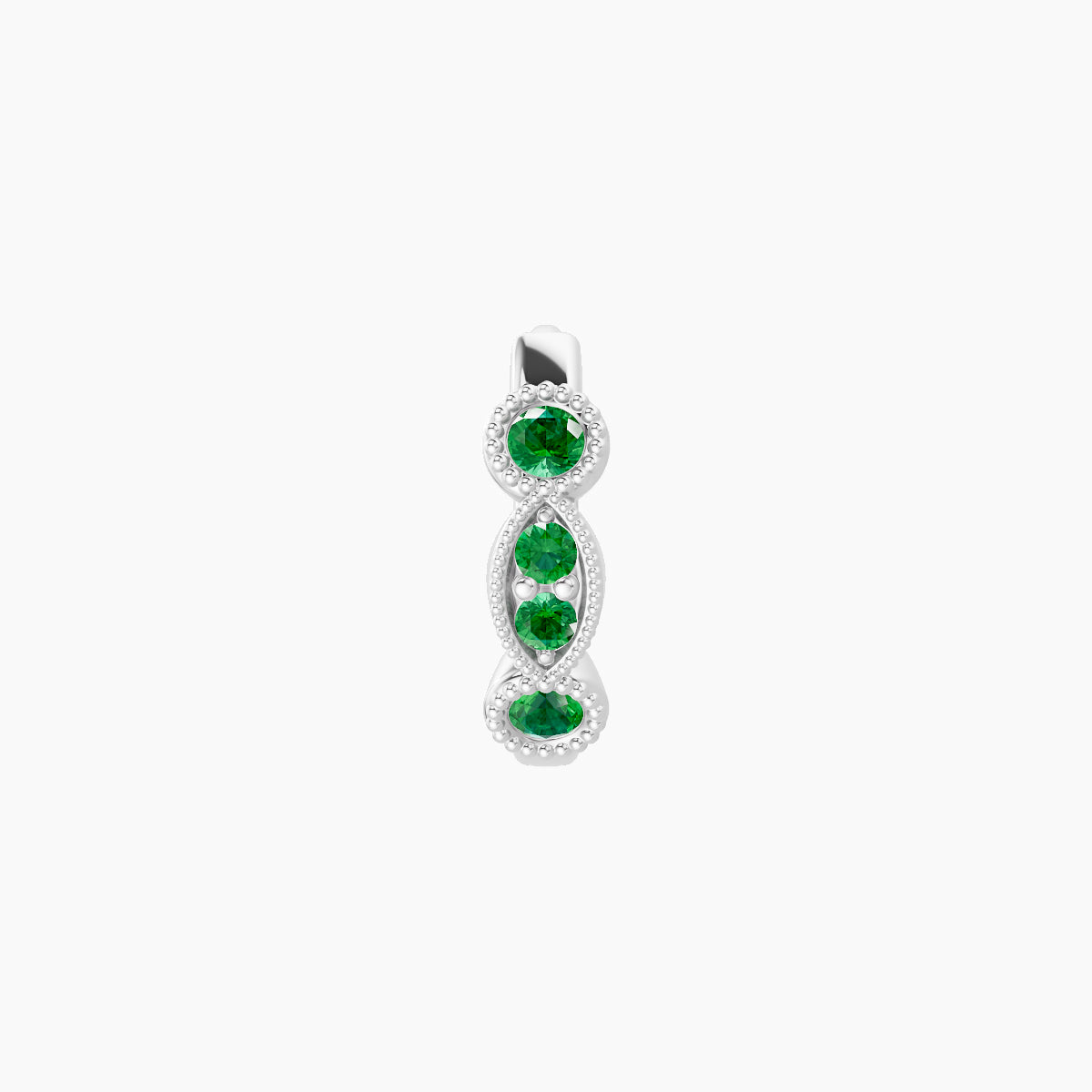 Camilla | 18k White Gold 6.5 mm Emerald Hoop Piercing