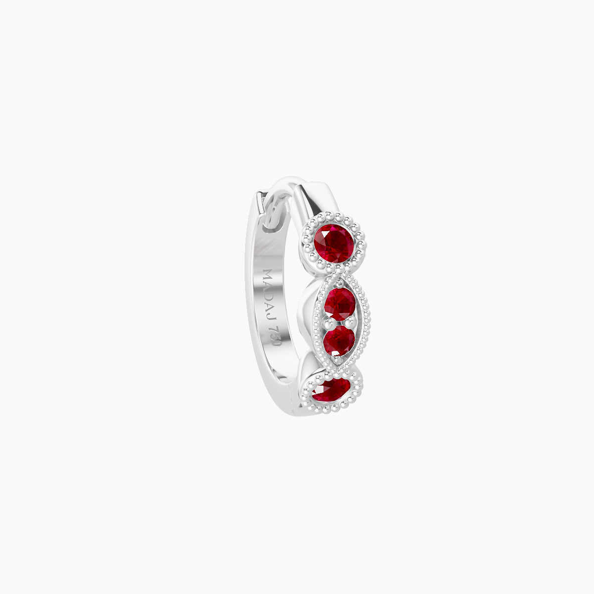 Camilla | 18k White Gold 6.5 mm Ruby Hoop Piercing