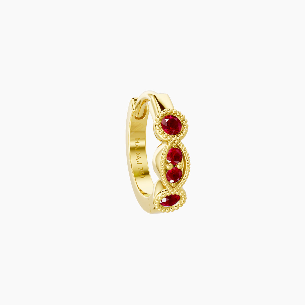 Camilla | 18k Yellow Gold 6.5 mm Ruby Hoop Piercing