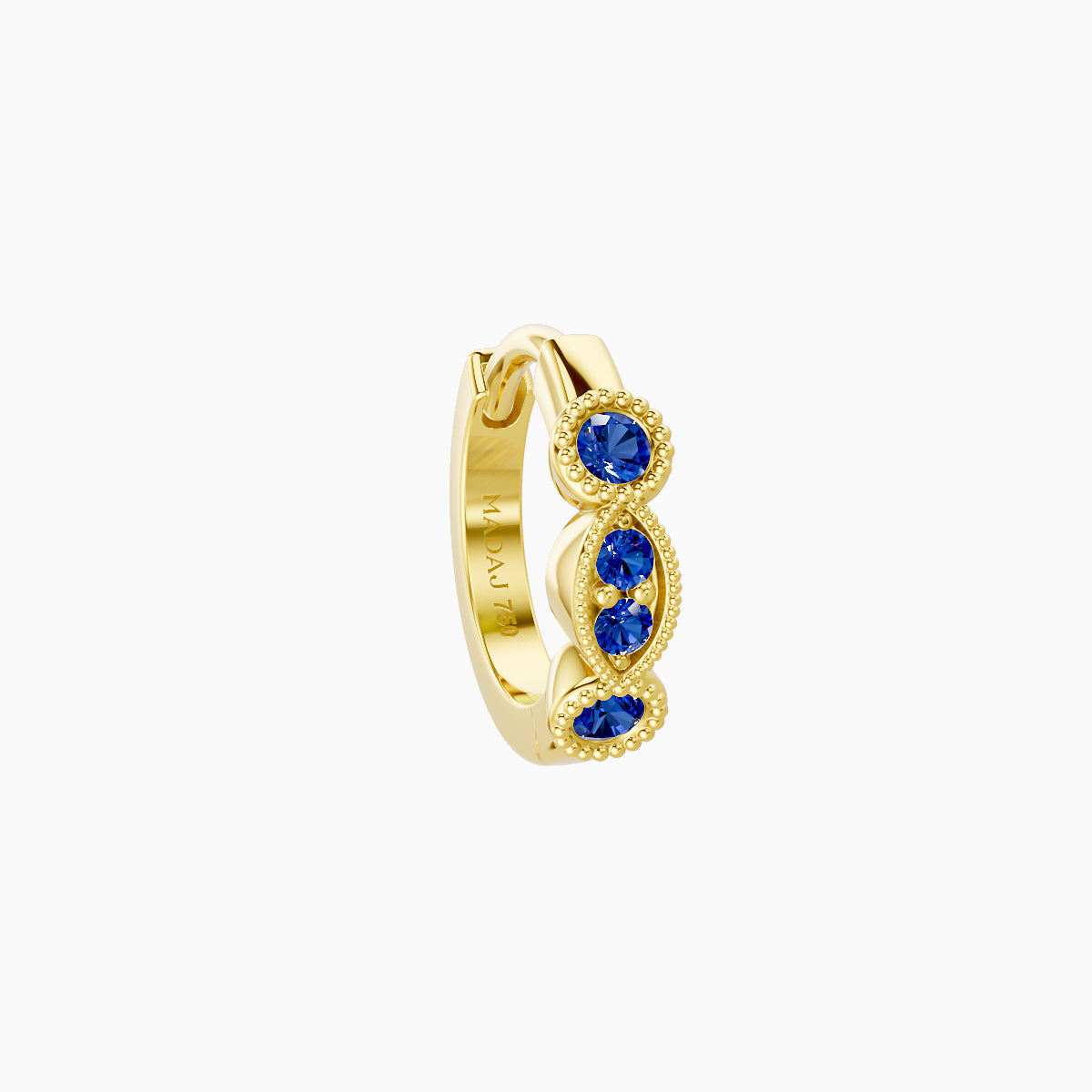Camilla | 18k Yellow Gold 6.5 mm Sapphire Hoop Piercing
