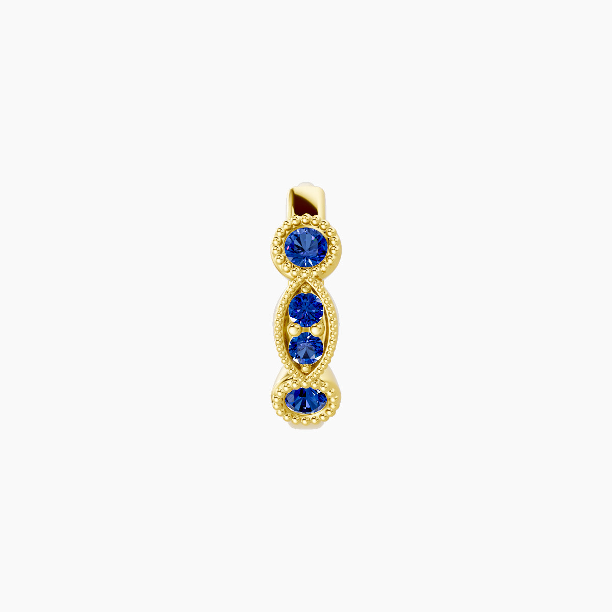 Camilla | 18k Yellow Gold 6.5 mm Sapphire Hoop Piercing