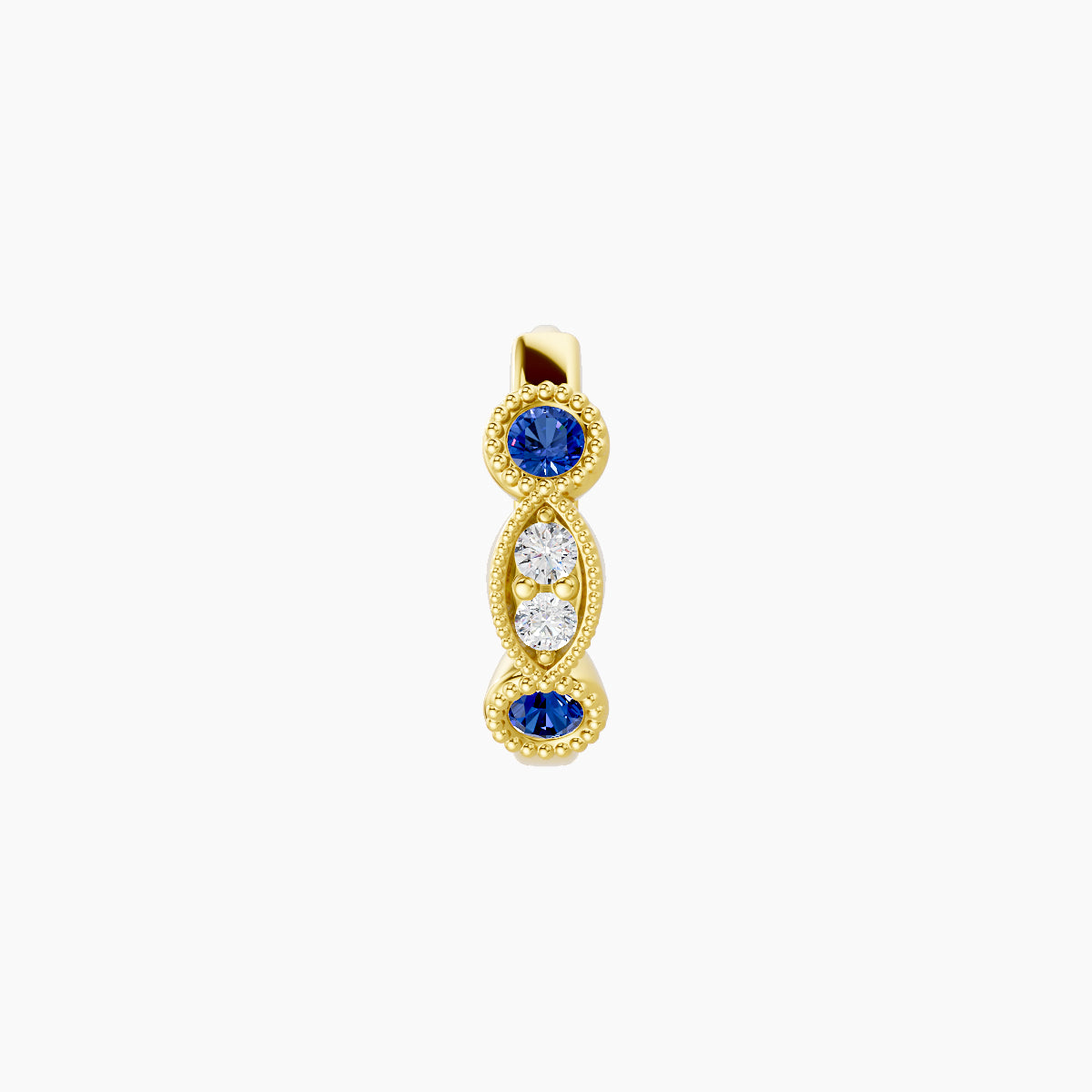Camilla | 18k Yellow Gold 6.5 mm Sapphire & Diamond Hoop Piercing