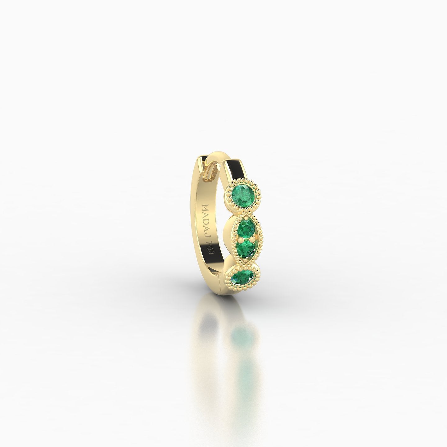 Camilla | 18k Yellow Gold 6.5 mm Emerald Hoop Piercing