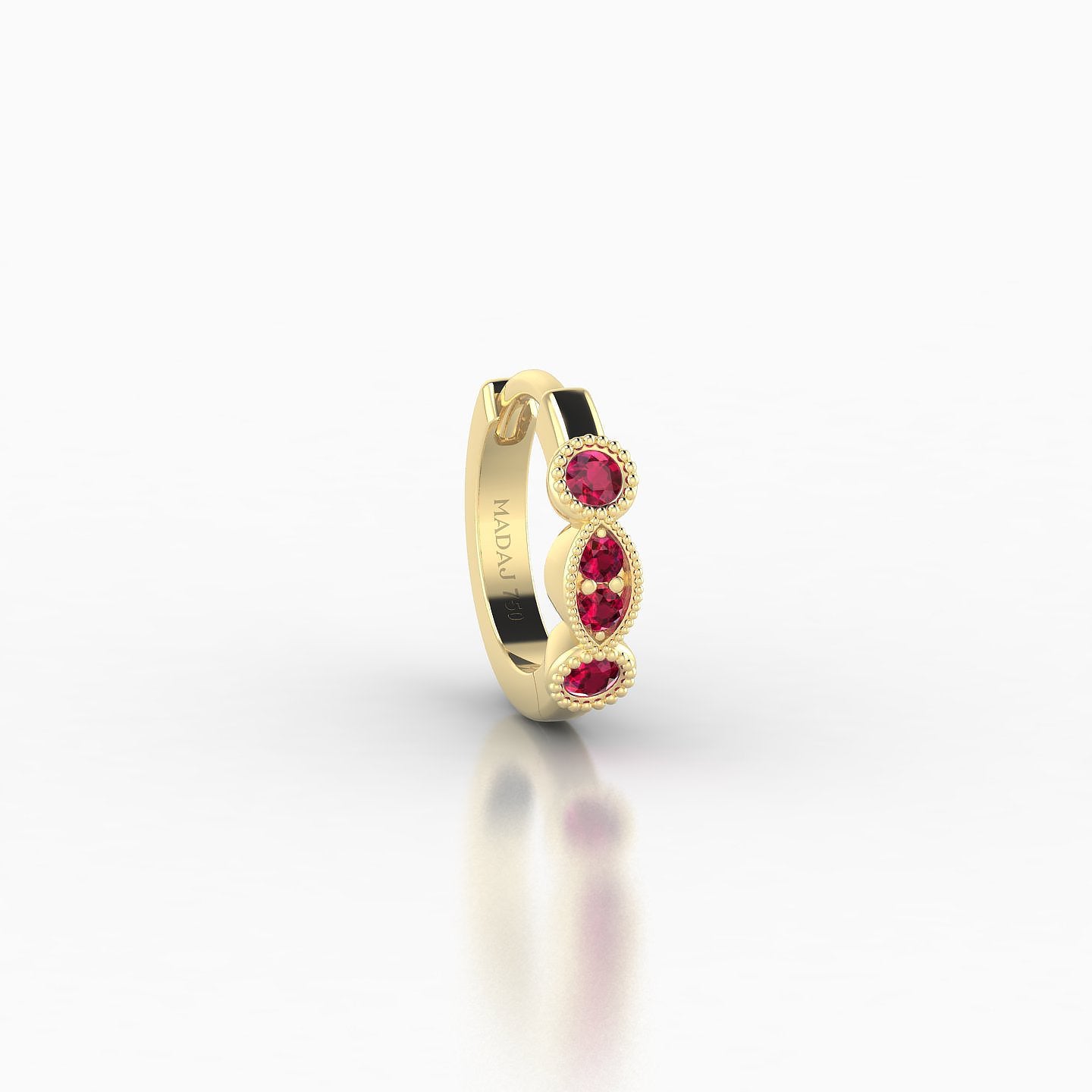 Camilla | 18k Yellow Gold 6.5 mm Ruby Hoop Piercing