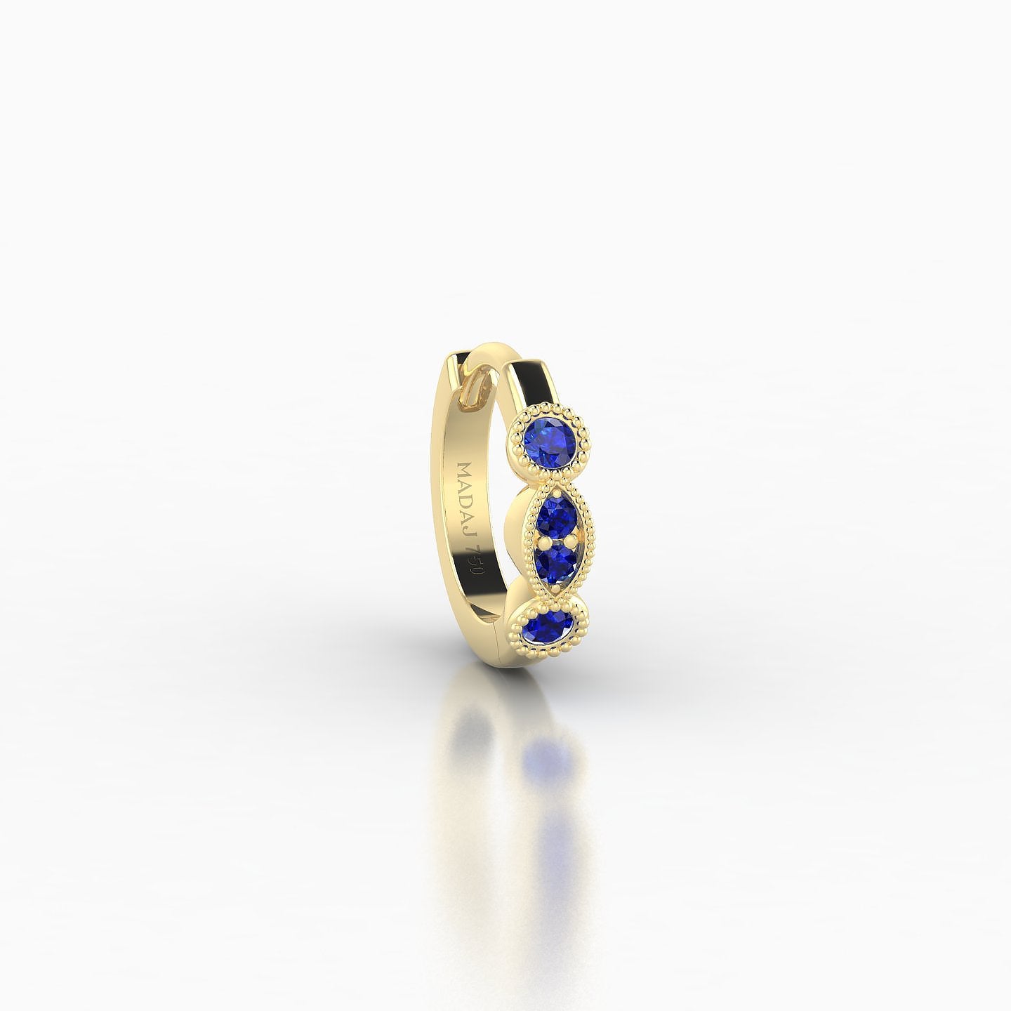 Camilla | 18k Yellow Gold 6.5 mm Sapphire Hoop Piercing