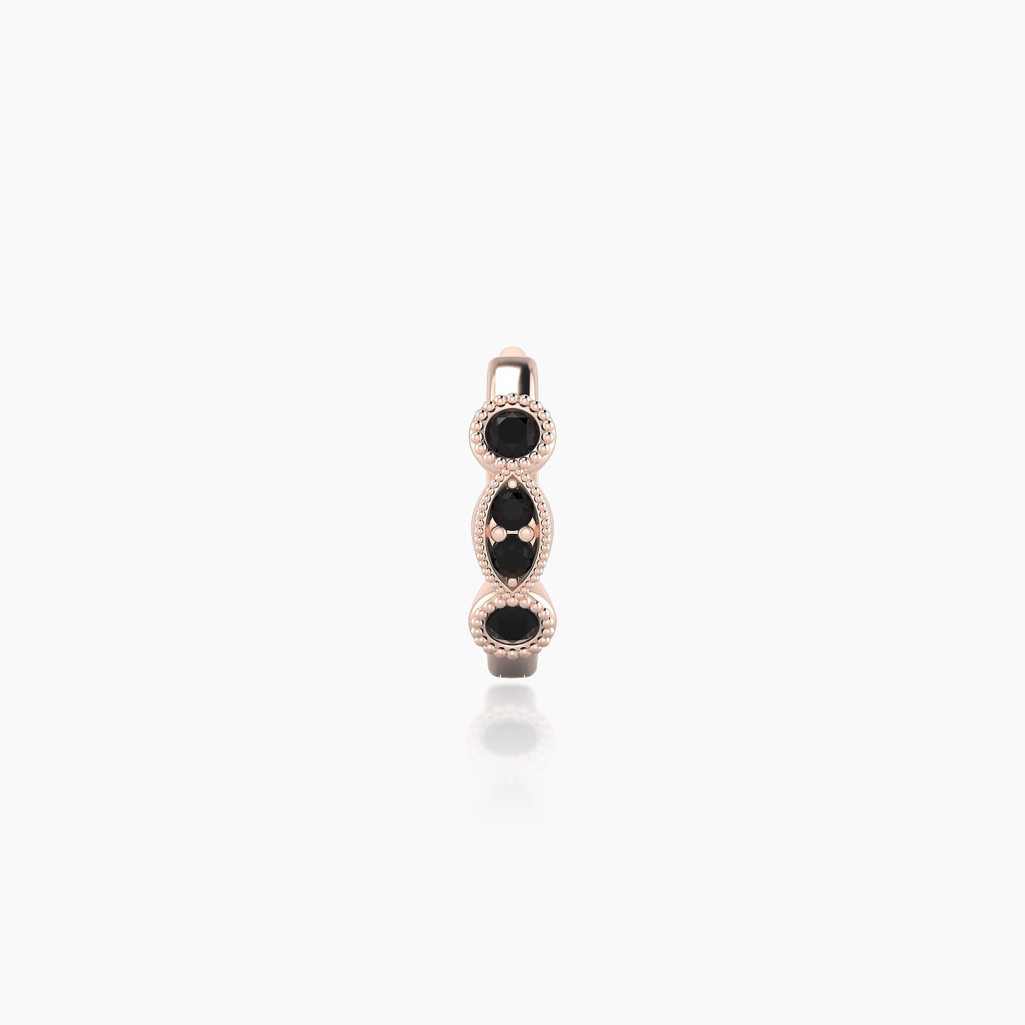 Camilla | 18k Rose Gold 6.5 mm Black Diamond Hoop Piercing