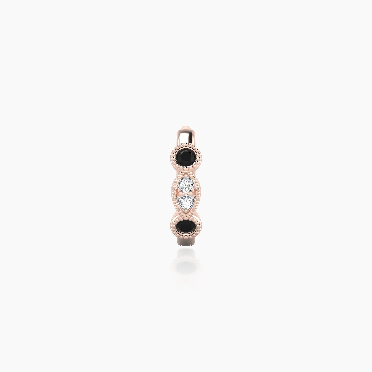 Camilla | 18k Rose Gold 6.5 mm Black Diamond & Diamond Hoop Piercing