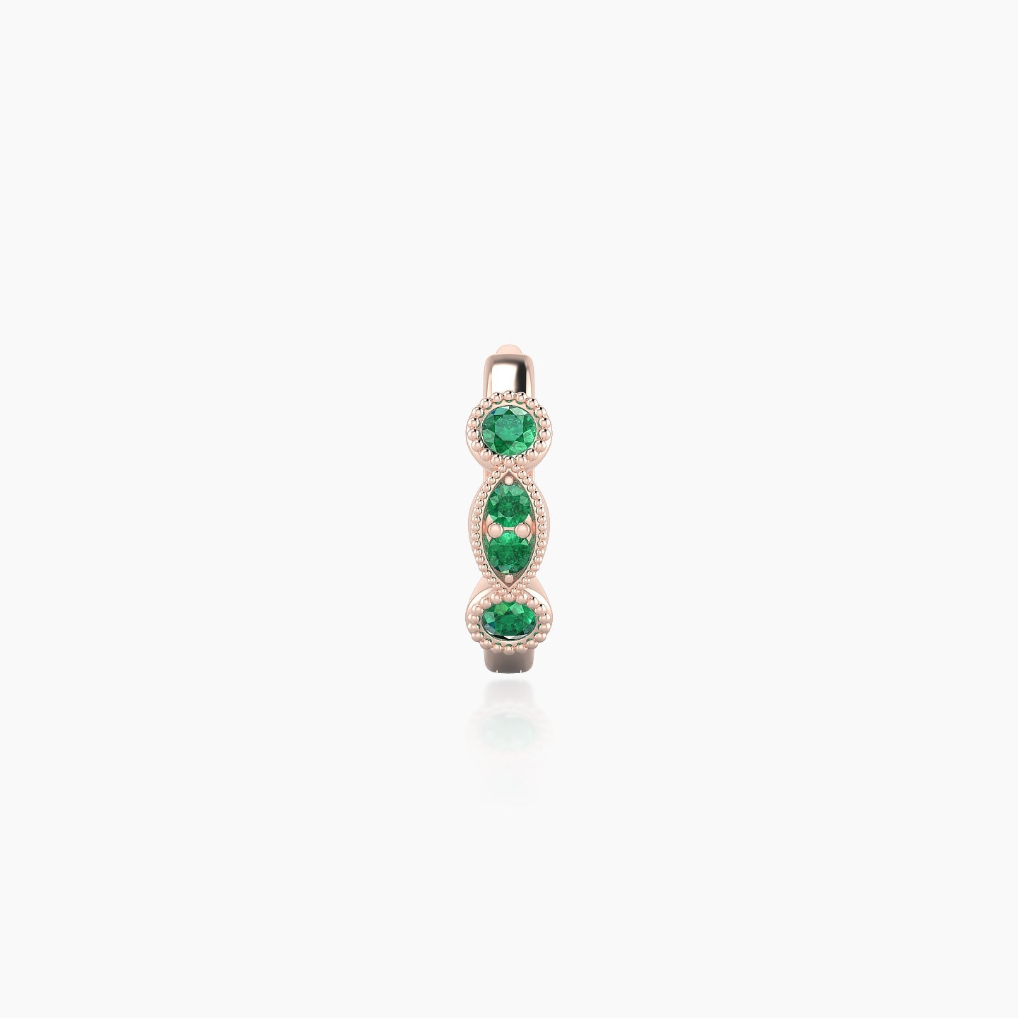 Camilla | 18k Rose Gold 6.5 mm Emerald Hoop Piercing