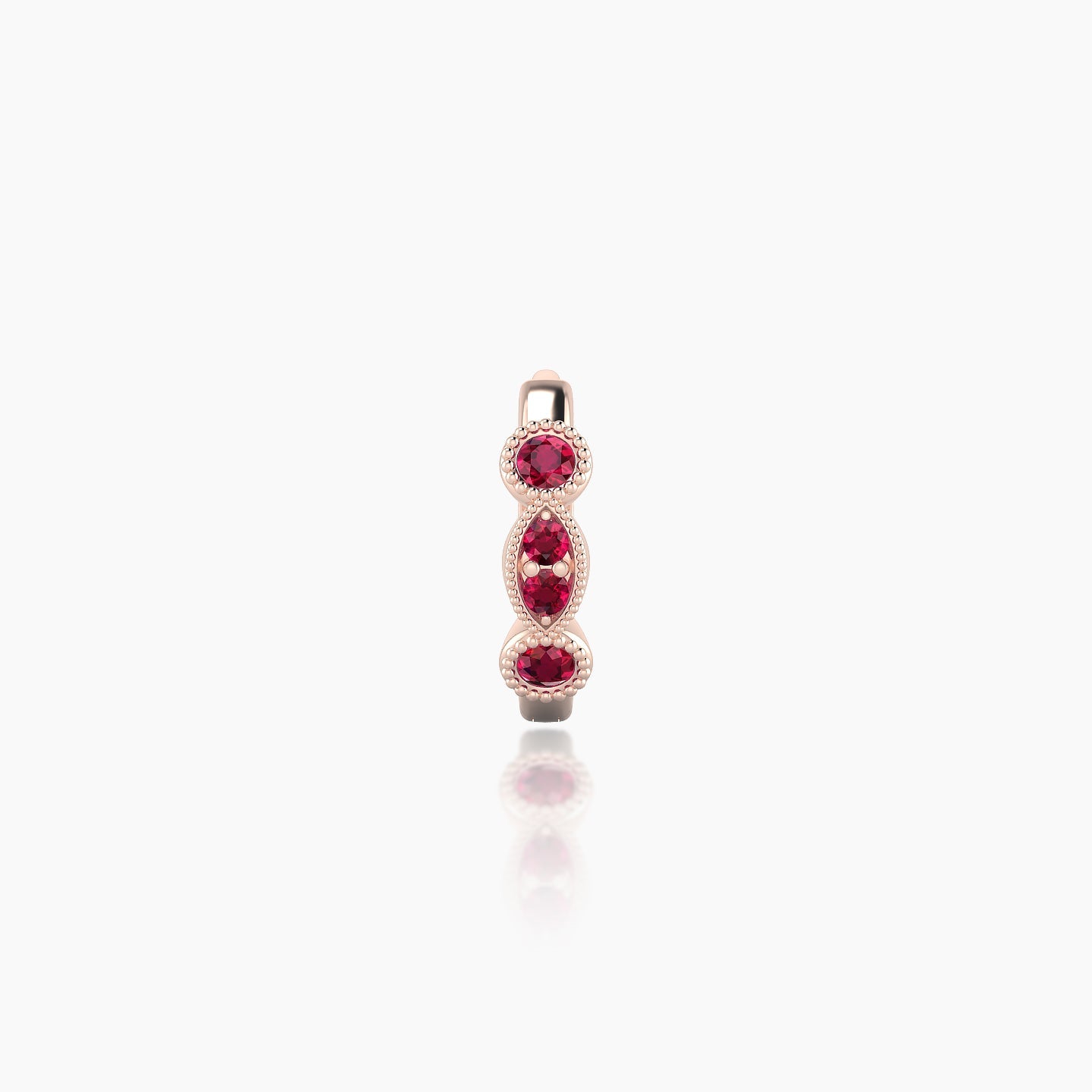 Camilla | 18k Rose Gold 6.5 mm Ruby Hoop Piercing