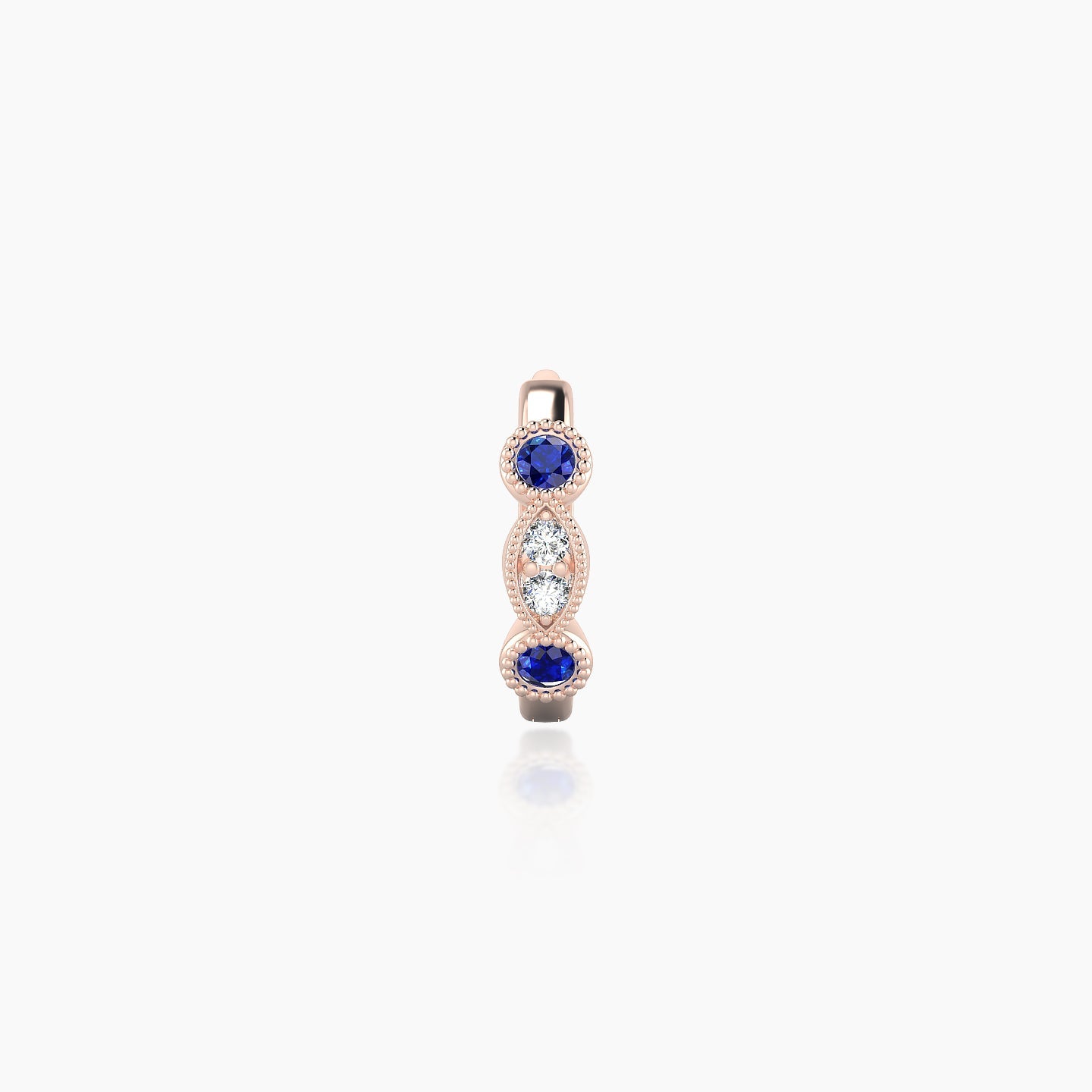 Camilla | 18k Rose Gold 6.5 mm Sapphire & Diamond Hoop Piercing